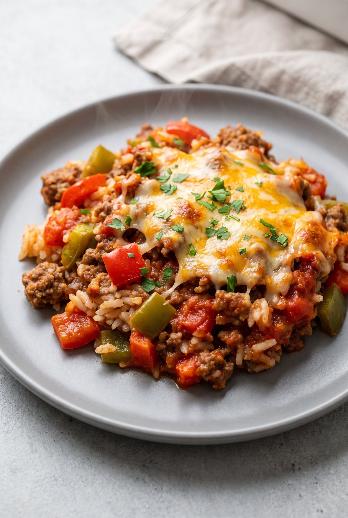 Close-up of Stuffed Pepper Casserole