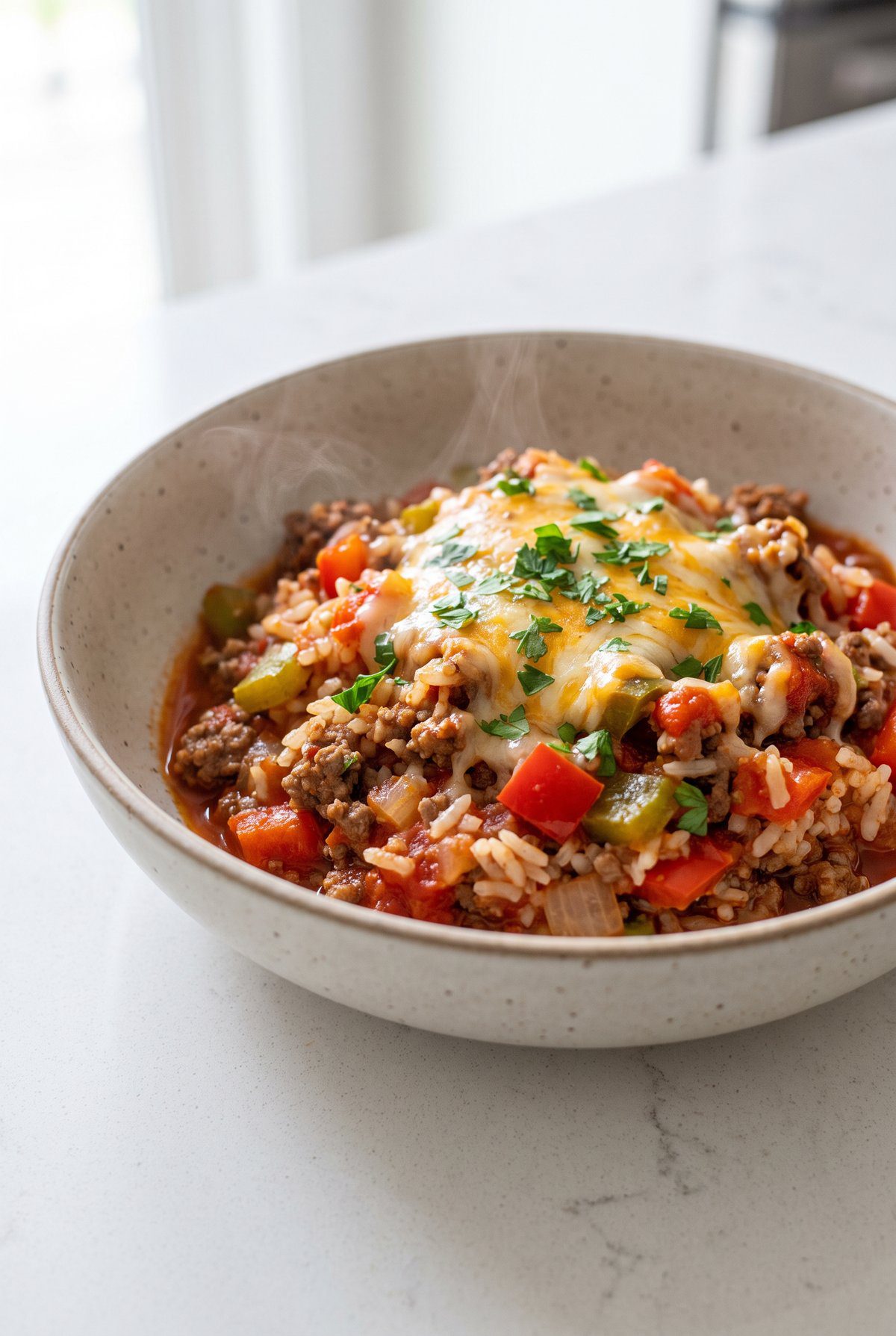 Stuffed Pepper Casserole served and ready to eat