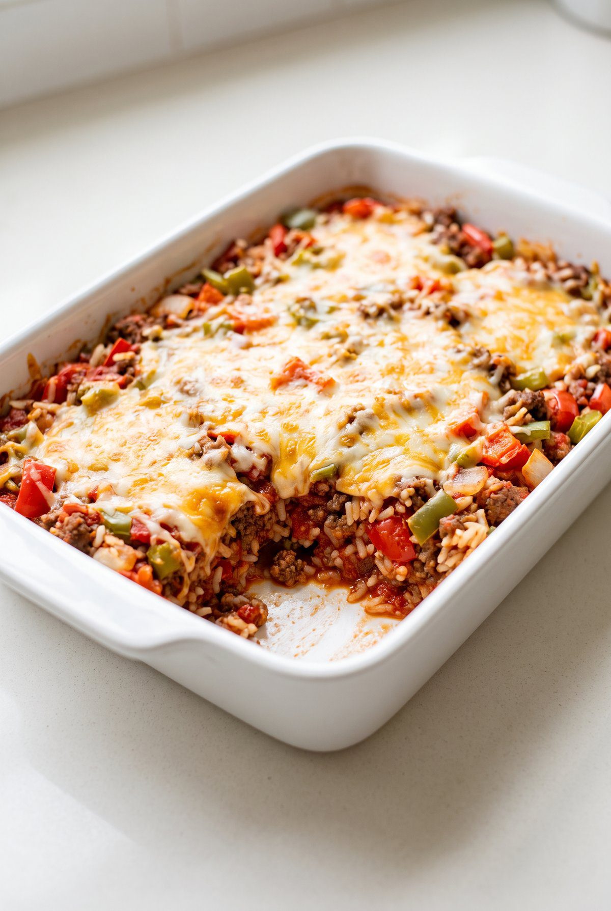 Stuffed Pepper Casserole ready to serve