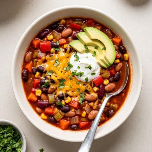 Three-Bean Vegetarian Chili Recipe