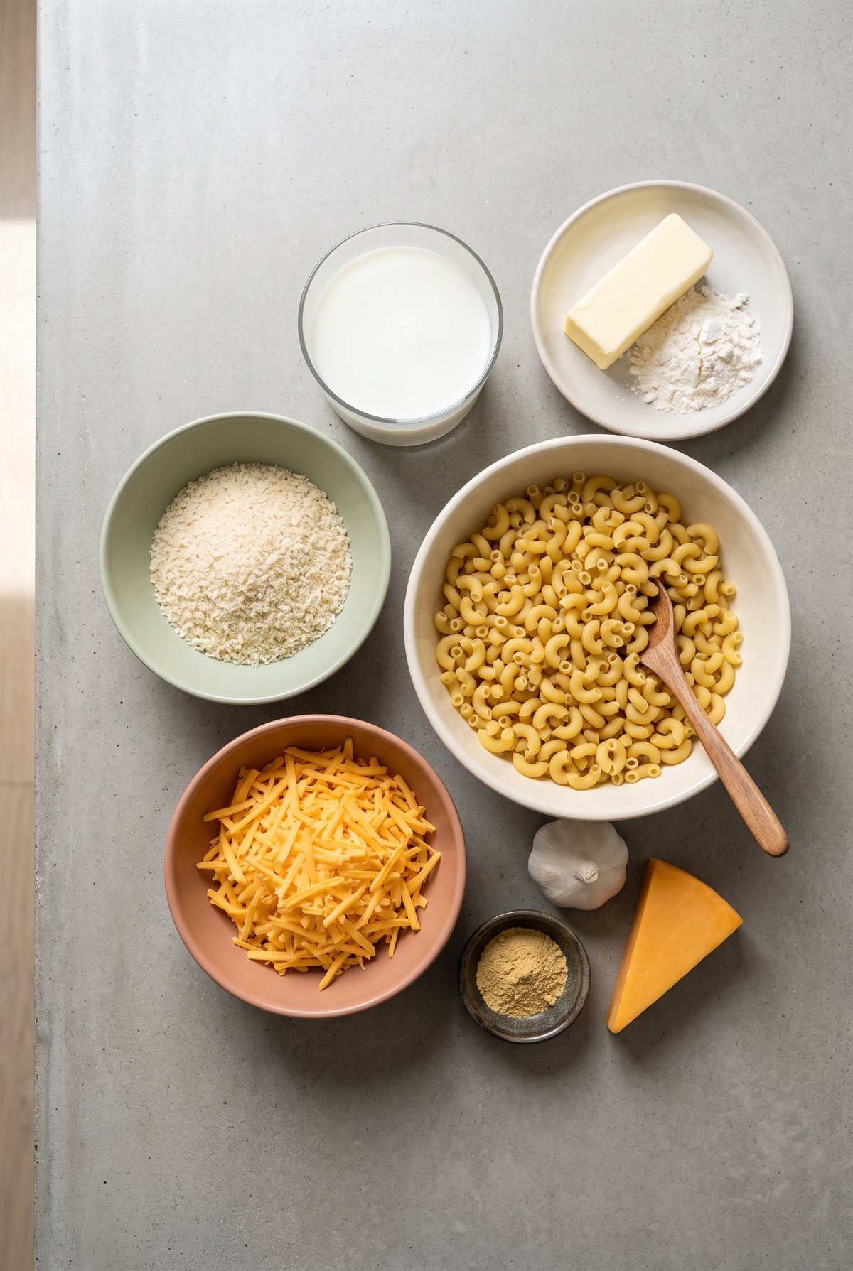 Ingredients for Mac and Cheese