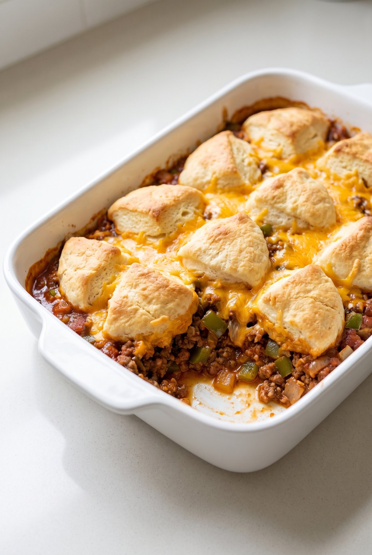 Sloppy Joe Casserole ready to serve