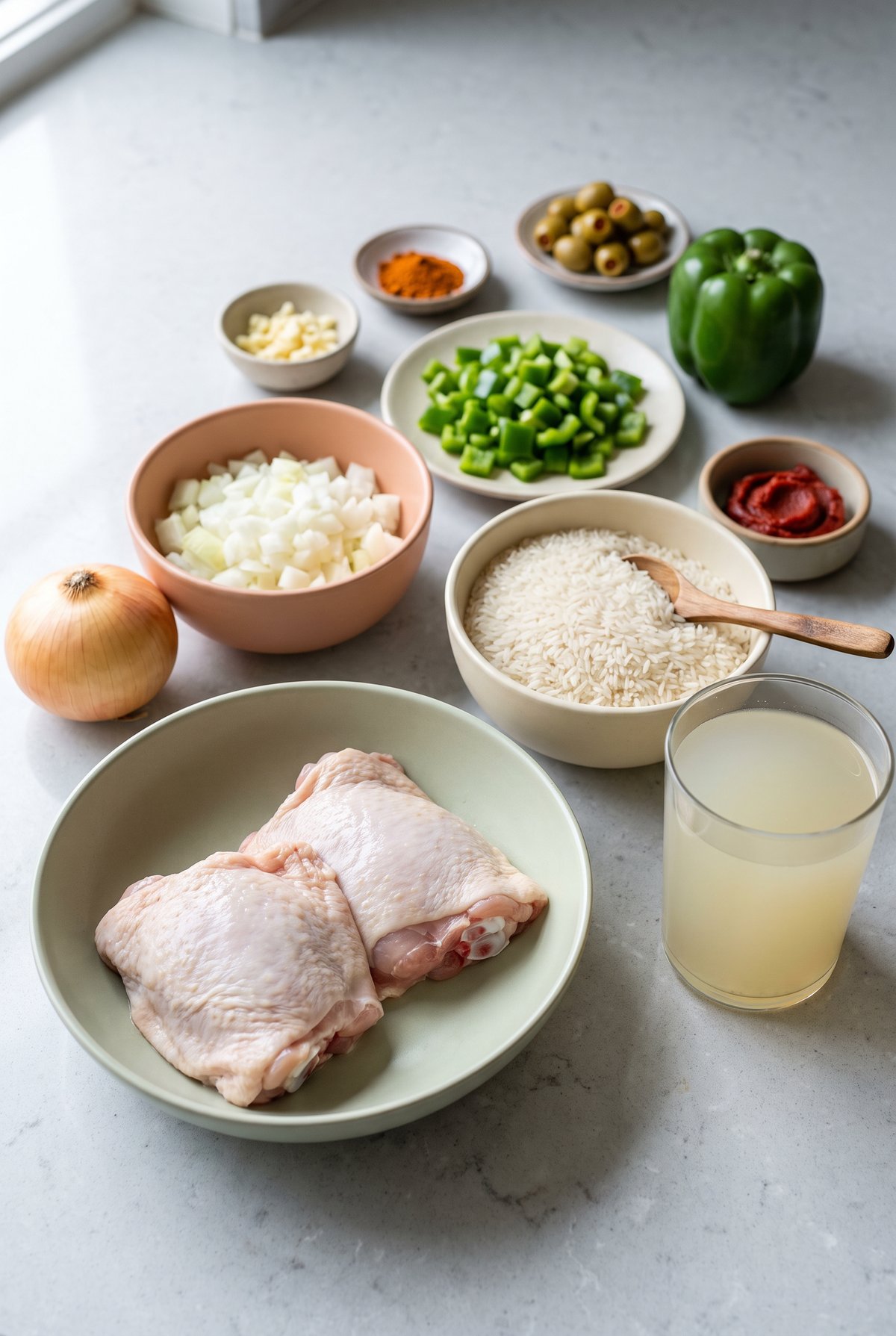 Ingredients for Arroz Con Pollo